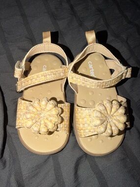 Carter's Woven Yellow Flower Toddler Sandals